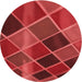 Square Patterned Red Rug, pat3754rd