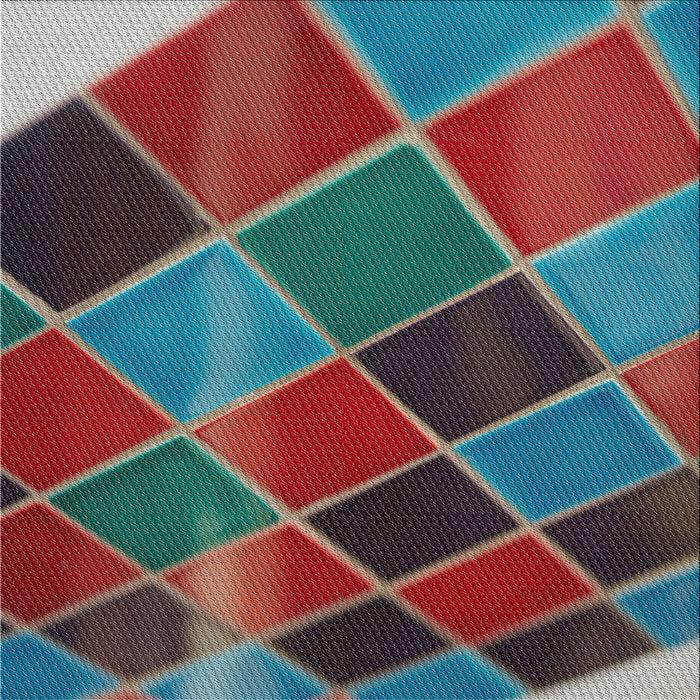 Square Patterned Saffron Red Novelty Rug, pat3754