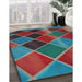 Patterned Saffron Red Novelty Rug in Family Room, pat3754