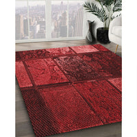 Patterned Cranberry Red Rug, pat3755rd