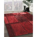 Patterned Cranberry Red Rug in Family Room, pat3755rd