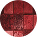 Square Patterned Cranberry Red Rug, pat3755rd