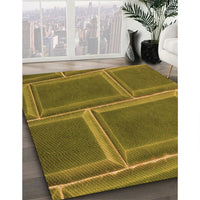 Patterned Dark Bronze Brown Rug, pat3756org