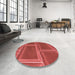 Round Patterned Orange Rug in a Office, pat3756rd