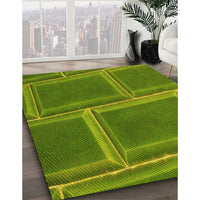 Patterned Pistachio Green Rug, pat3756yw