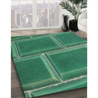 Patterned Mint Green Novelty Rug, pat3756