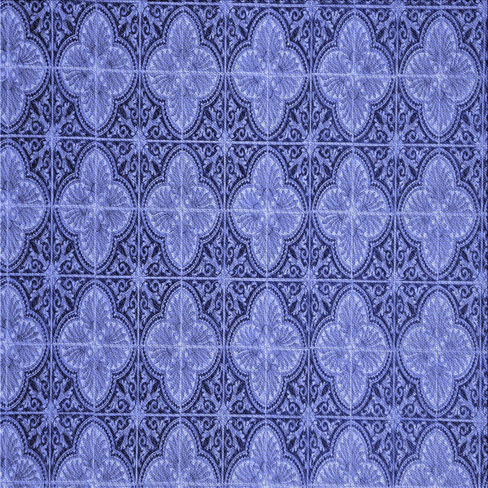 Round Patterned Sky Blue Rug, pat3757blu