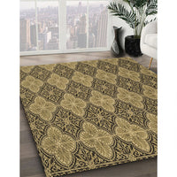 Patterned Golden Gold Rug, pat3757brn