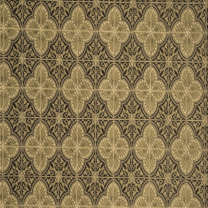 Round Patterned Golden Gold Rug, pat3757brn