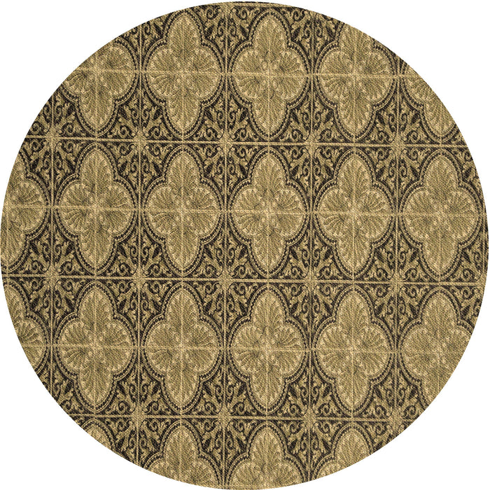 Square Patterned Golden Gold Rug, pat3757brn