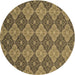 Square Patterned Golden Gold Rug, pat3757brn