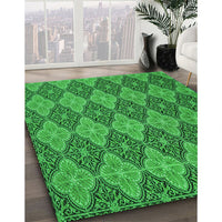 Patterned Green Rug, pat3757grn