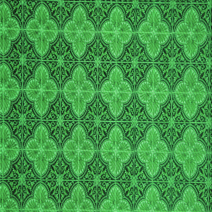 Round Patterned Green Rug, pat3757grn