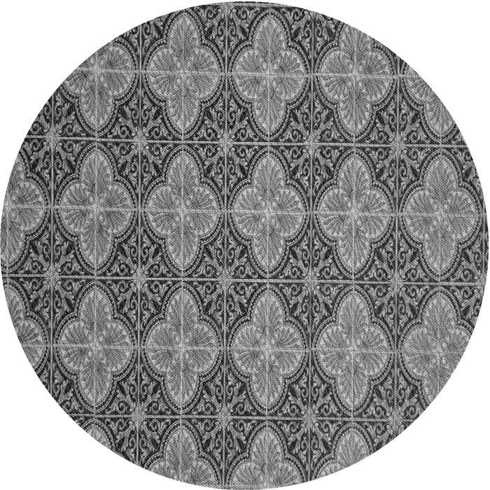 Square Patterned Black Rug, pat3757gry