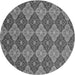 Square Patterned Black Rug, pat3757gry