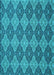 Machine Washable Transitional Dark Cyan Green Rug, wshpat3757lblu