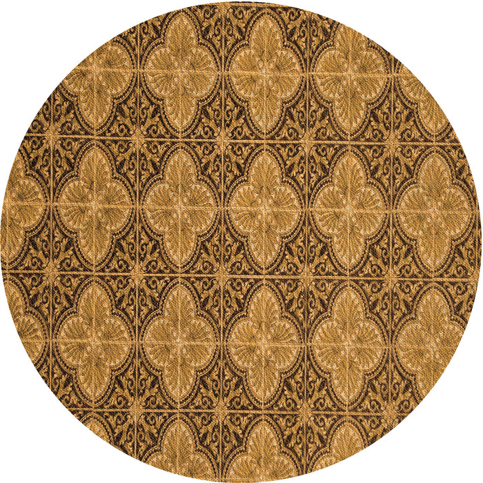 Square Patterned Saddle Brown Rug, pat3757org
