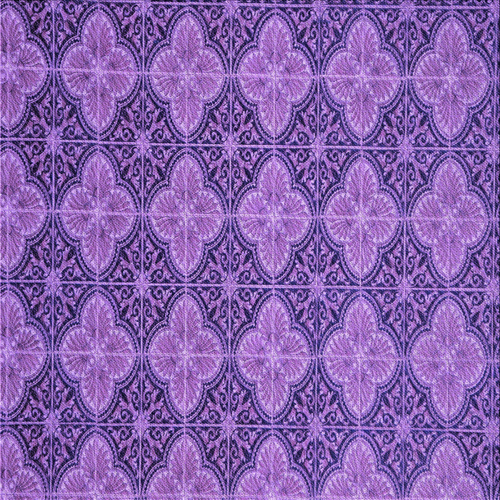 Round Machine Washable Transitional Amethyst Purple Rug, wshpat3757pur