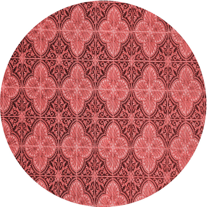 Square Patterned Red Rug, pat3757rd