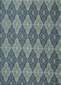 Patterned Dark Blue Grey Blue Novelty Rug, pat3757