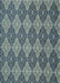 Patterned Dark Blue Grey Blue Novelty Rug, pat3757