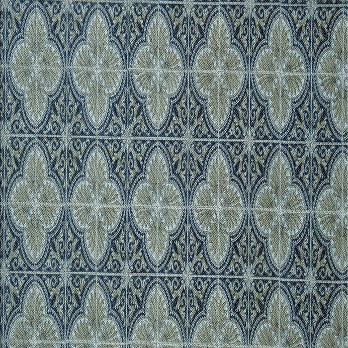 Patterned Dark Blue Grey Blue Novelty Rug, pat3757