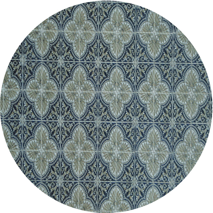 Square Machine Washable Transitional Dark Blue Grey Blue Rug, wshpat3757