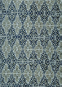 Machine Washable Transitional Dark Blue Grey Blue Rug, wshpat3757