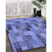 Patterned Sky Blue Rug in Family Room, pat3758blu