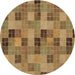 Square Machine Washable Transitional Saddle Brown Rug in a Living Room, wshpat3758brn