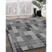 Machine Washable Transitional Grey Gray Rug in a Family Room, wshpat3758gry