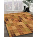 Patterned Mahogany Brown Rug in Family Room, pat3758org