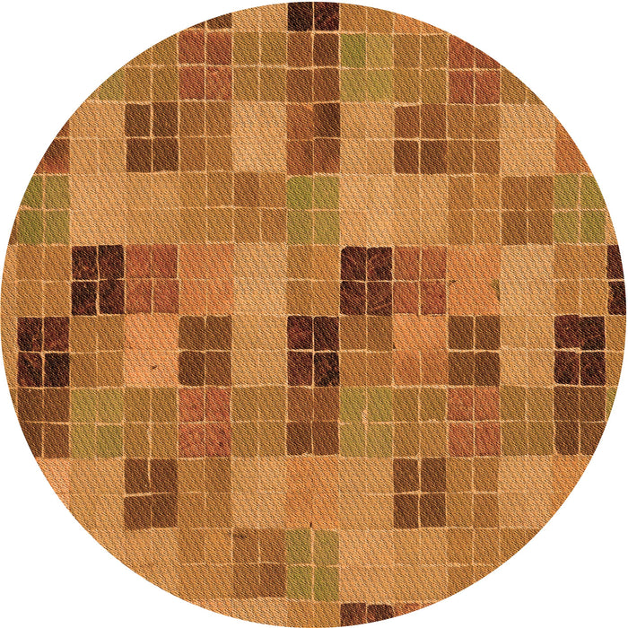 Square Patterned Mahogany Brown Rug, pat3758org