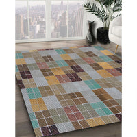 Patterned Sage Green Modern Rug, pat3758