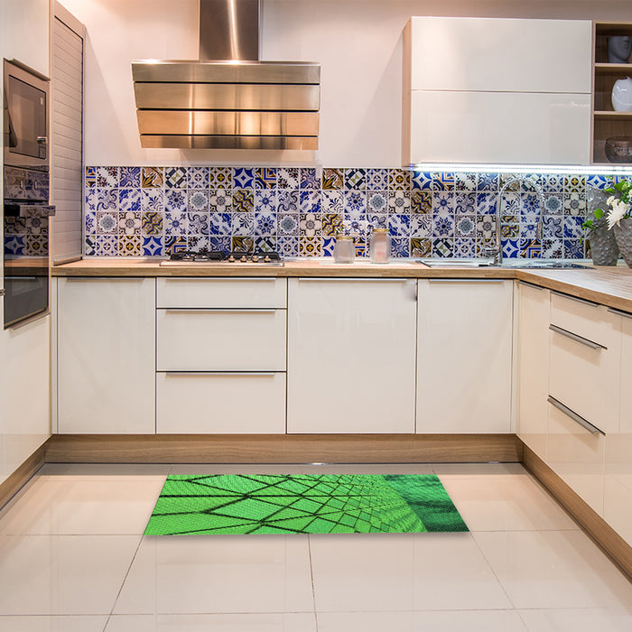 Machine Washable Transitional Green Rug in a Bedroom, wshpat3759grn