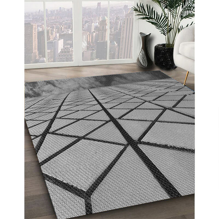 Patterned Carbon Gray Rug in Family Room, pat3759gry