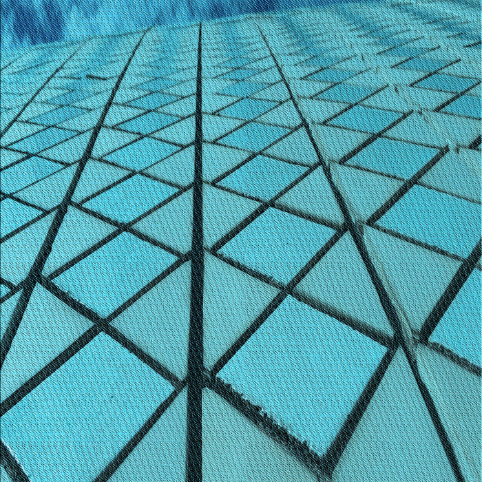 Patterned Dark Cyan Green Rug, pat3759lblu