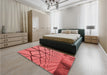 Patterned Red Rug in a Bedroom, pat3759rd