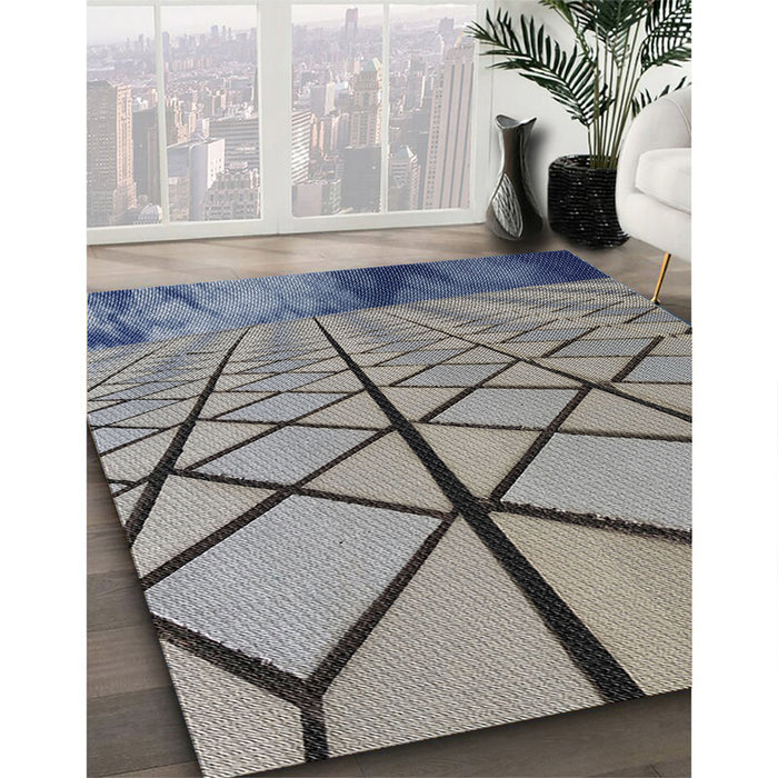 Patterned Gray Novelty Rug in Family Room, pat3759
