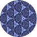 Square Patterned Blue Rug, pat376blu