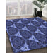 Patterned Blue Rug in Family Room, pat376blu