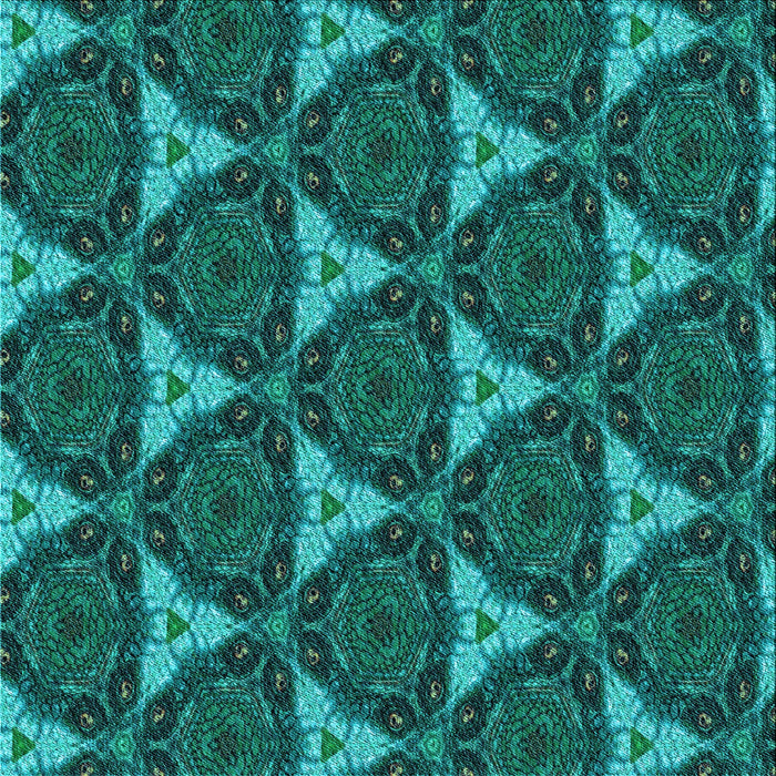 Round Machine Washable Transitional Dark Turquoise Green Rug, wshpat376lblu