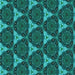 Round Machine Washable Transitional Dark Turquoise Green Rug, wshpat376lblu