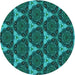 Square Machine Washable Transitional Dark Turquoise Green Rug in a Living Room, wshpat376lblu