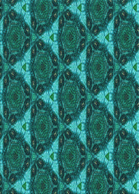 Machine Washable Transitional Dark Turquoise Green Rug, wshpat376lblu