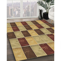 Patterned Golden Gold Rug, pat3760brn