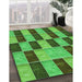 Machine Washable Transitional Neon Green Rug in a Family Room, wshpat3760grn