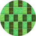 Square Patterned Neon Green Rug, pat3760grn