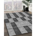 Patterned Dark Gray Rug in Family Room, pat3760gry