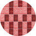 Square Patterned Red Rug, pat3760rd